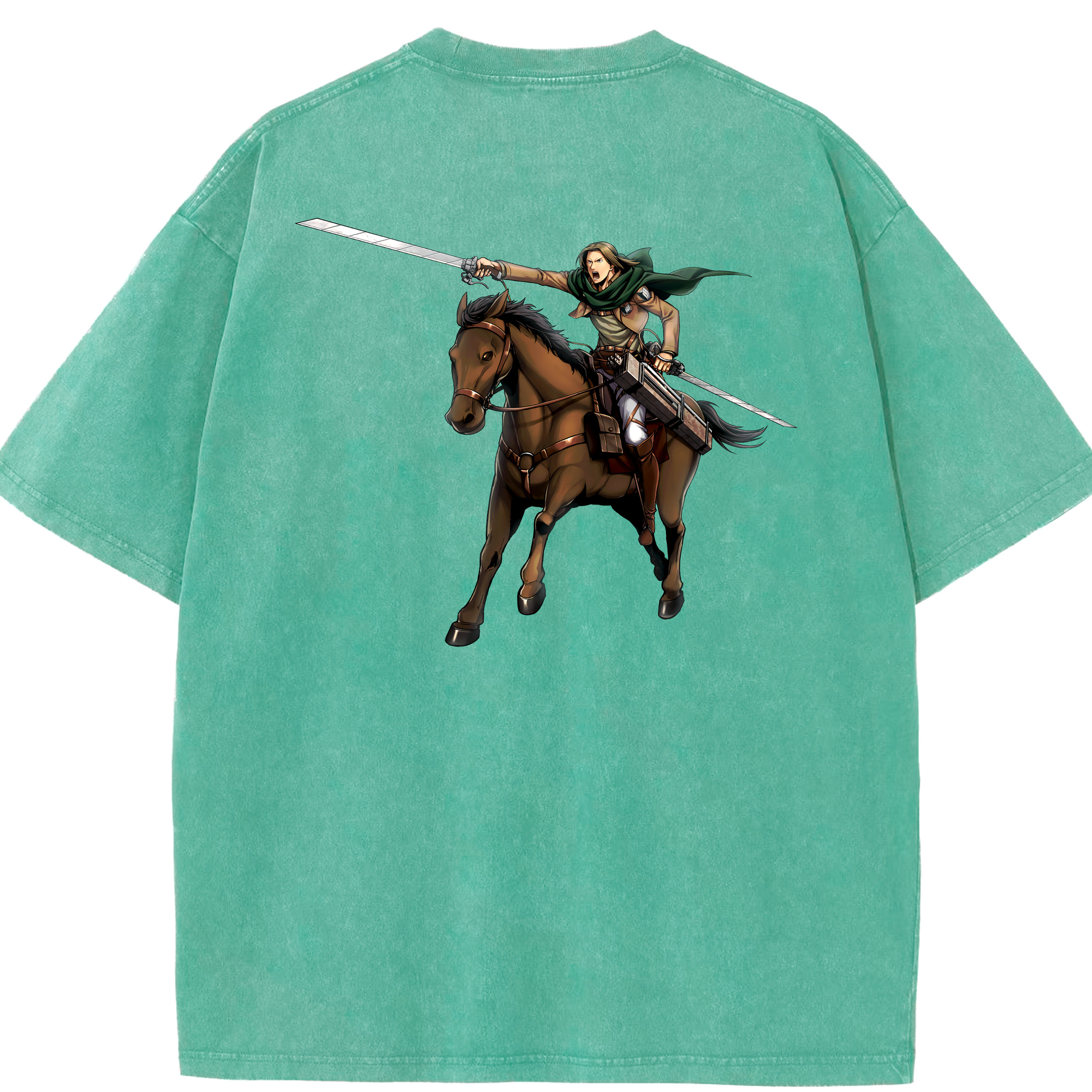 （画像用） 進撃の巨人 Attack on Titan 綿100% ヴィンテージ風 半袖Tシャツ（背面プリント）